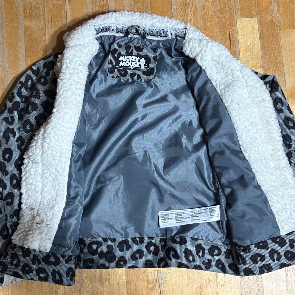 Disney Mickey Mouse Corduroy Leopard Print Jacket - Picture 6 of 10